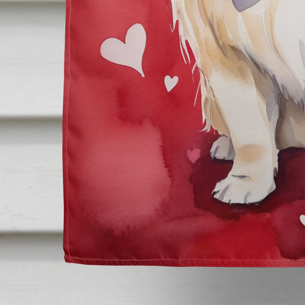 Pekingese My Valentine House Flag 28x40 Porch Sleeve Pole Decorative Outside Yard Banner Artwork Wall Hanging, Polyester