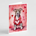 Pit Bull Terrier My Valentine Greeting Cards Pack of 8 Blank Cards with Envelopes Whimsical A7 Size 5x7