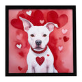 Pit Bull Terrier My Valentine Framed Metal Print Bathroom, Kitchen, Office, Home Decor Wall Art Ready to Hang, Square, 8X8
