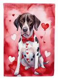 Pointer My Valentine House Flag 28x40 Porch Sleeve Pole Decorative Outside Yard Banner Artwork Wall Hanging, Polyester