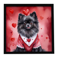Pomeranian My Valentine Framed Metal Print Bathroom, Kitchen, Office, Home Decor Wall Art Ready to Hang, Square, 8X8