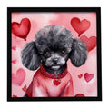 Black Poodle My Valentine Framed Metal Print Bathroom, Kitchen, Office, Home Decor Wall Art Ready to Hang, Square, 8X8