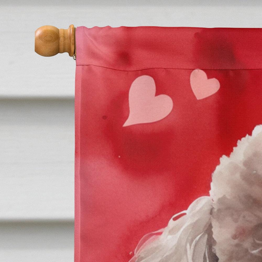 Chocolate Poodle My Valentine House Flag 28x40 Porch Sleeve Pole Decorative Outside Yard Banner Artwork Wall Hanging, Polyester