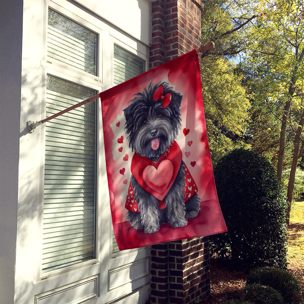 Puli My Valentine House Flag 28x40 Porch Sleeve Pole Decorative Outside Yard Banner Artwork Wall Hanging, Polyester