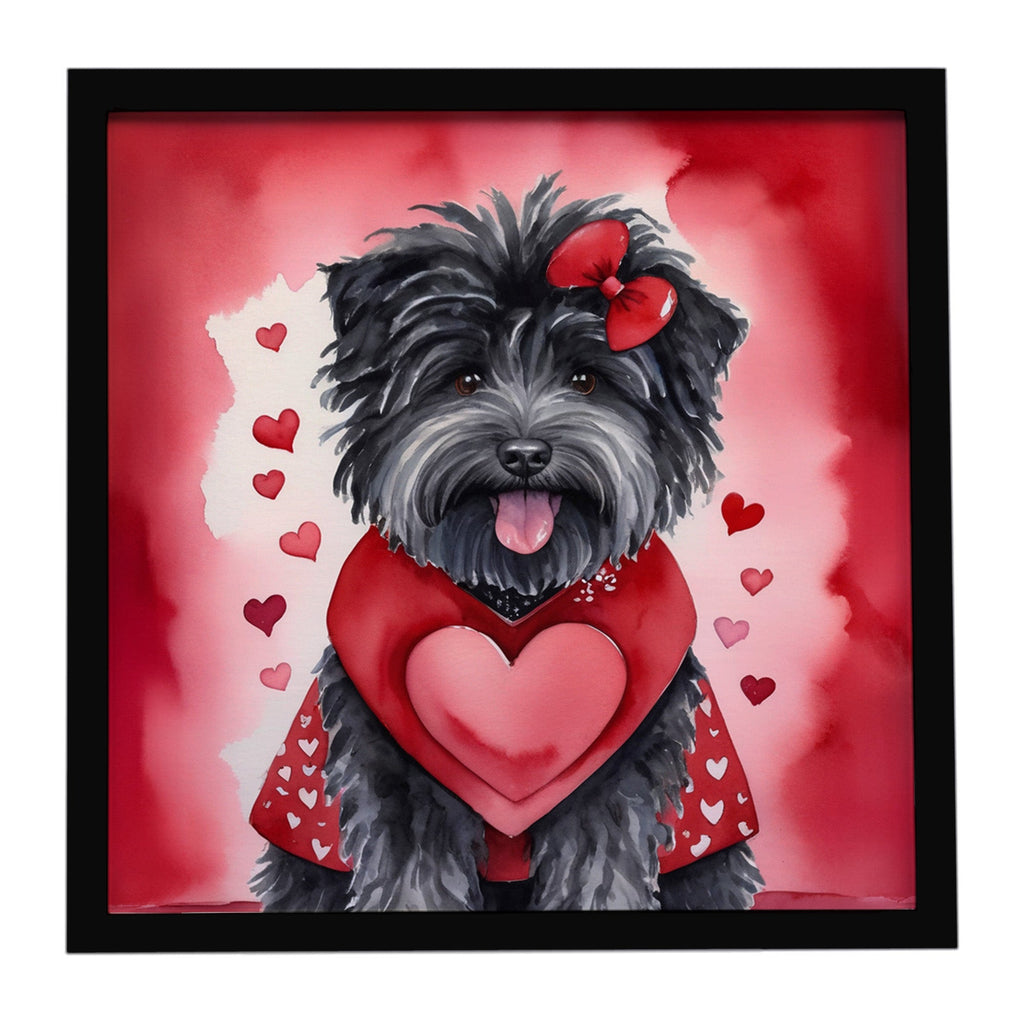 Puli My Valentine Framed Metal Print Bathroom, Kitchen, Office, Home Decor Wall Art Ready to Hang, Square, 8X8