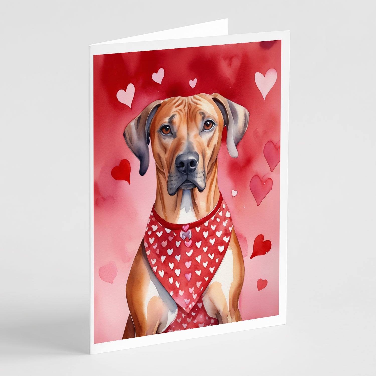 Rhodesian Ridgeback My Valentine Greeting Cards Pack of 8 Blank Cards with Envelopes Whimsical A7 Size 5x7