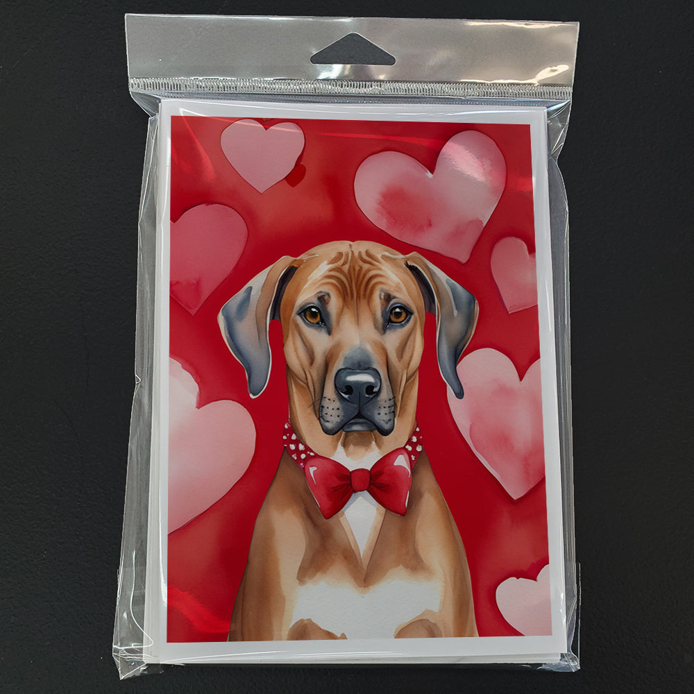 Rhodesian Ridgeback My Valentine Greeting Cards Pack of 8 Blank Cards with Envelopes Whimsical A7 Size 5x7