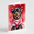 Rottweiler My Valentine Greeting Cards Pack of 8 Blank Cards with Envelopes Whimsical A7 Size 5x7