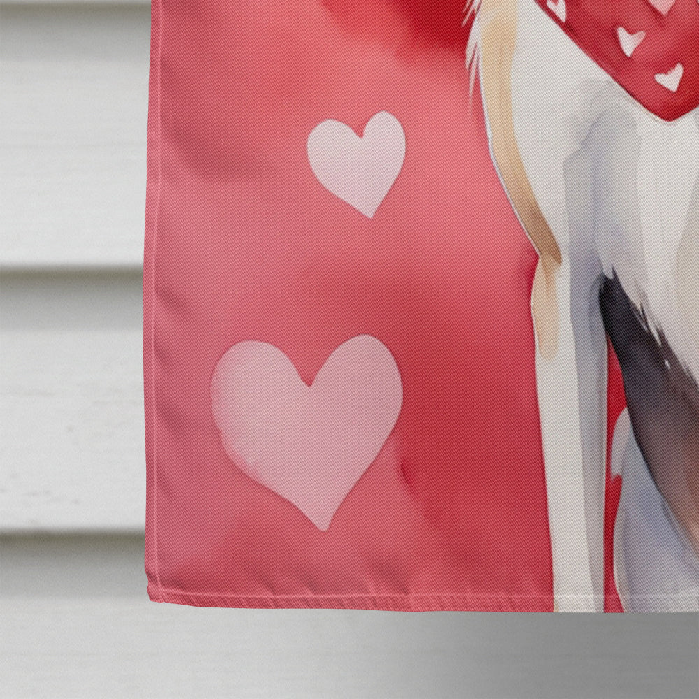 Saluki My Valentine House Flag 28x40 Porch Sleeve Pole Decorative Outside Yard Banner Artwork Wall Hanging, Polyester
