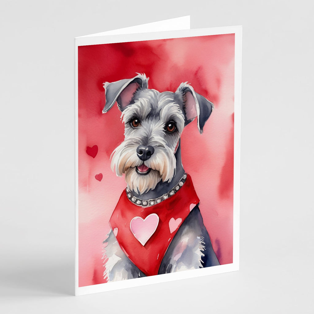 Schnauzer My Valentine Greeting Cards Pack of 8 Blank Cards with Envelopes Whimsical A7 Size 5x7
