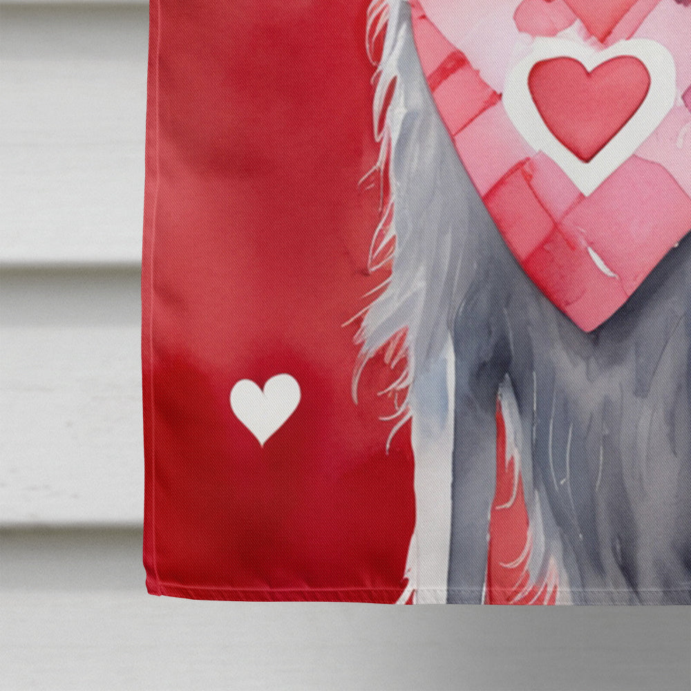 Scottish Deerhound My Valentine House Flag 28x40 Porch Sleeve Pole Decorative Outside Yard Banner Artwork Wall Hanging, Polyester