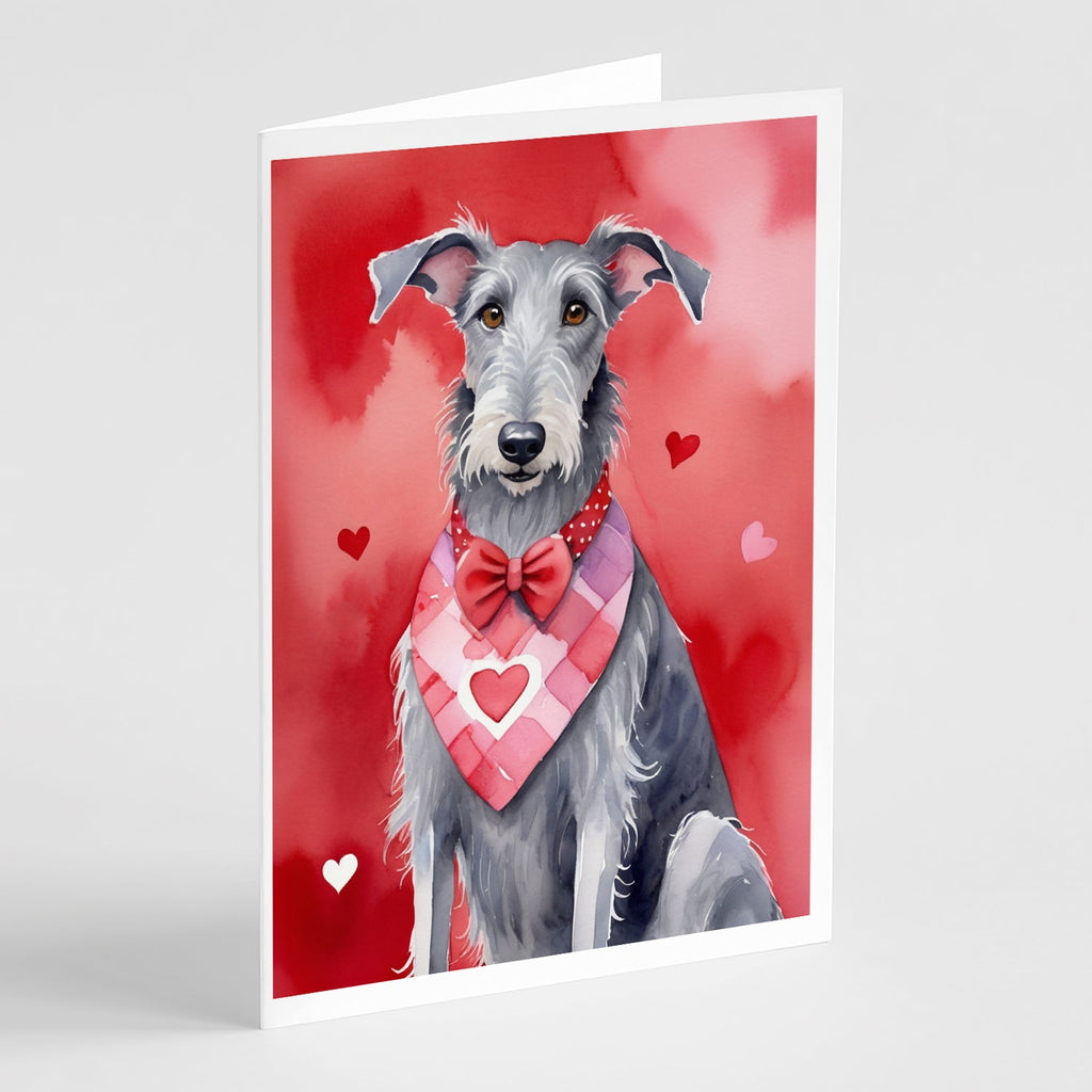 Scottish Deerhound My Valentine Greeting Cards Pack of 8 Blank Cards with Envelopes Whimsical A7 Size 5x7