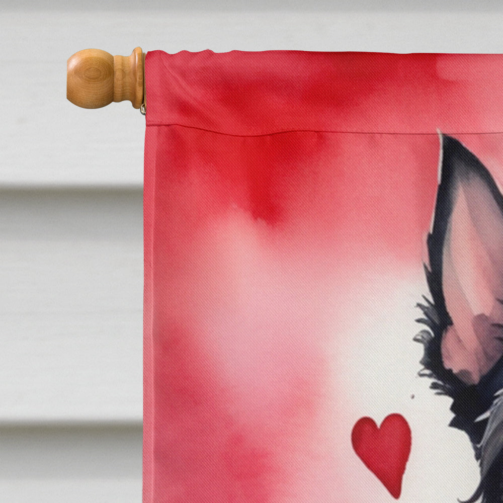 Scottish Terrier My Valentine House Flag 28x40 Porch Sleeve Pole Decorative Outside Yard Banner Artwork Wall Hanging, Polyester