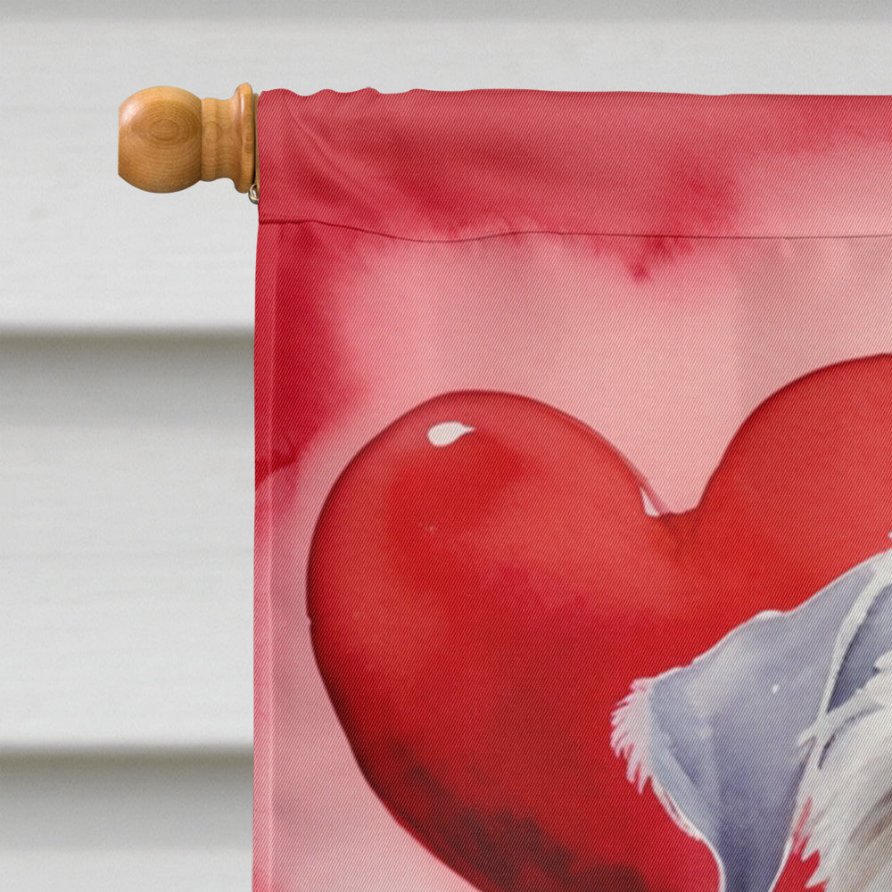 Sealyham Terrier My Valentine House Flag 28x40 Porch Sleeve Pole Decorative Outside Yard Banner Artwork Wall Hanging, Polyester