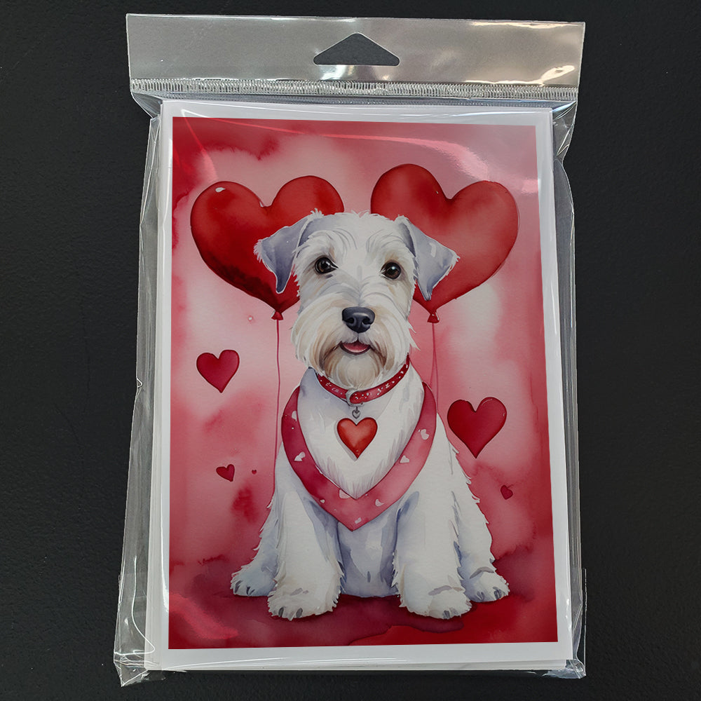 Sealyham Terrier My Valentine Greeting Cards Pack of 8 Blank Cards with Envelopes Whimsical A7 Size 5x7