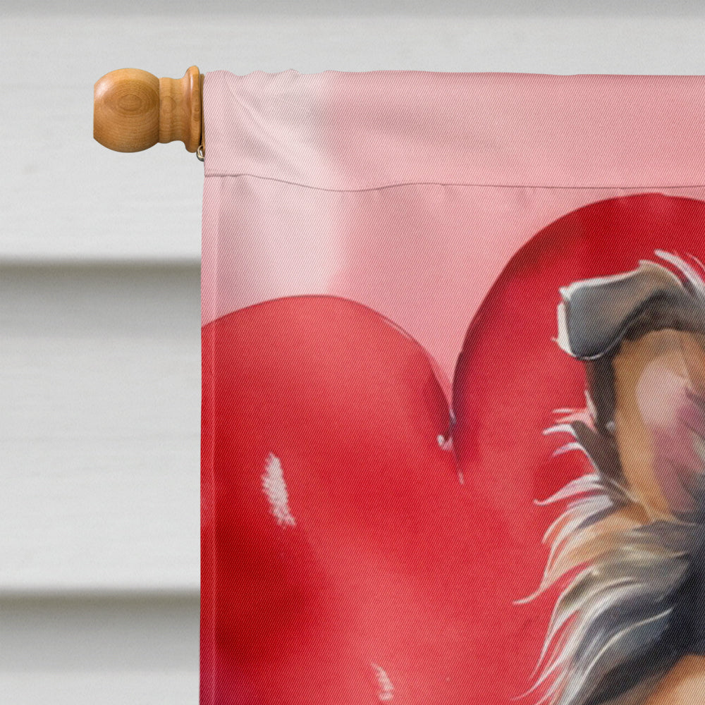 Sheltie My Valentine House Flag 28x40 Porch Sleeve Pole Decorative Outside Yard Banner Artwork Wall Hanging, Polyester