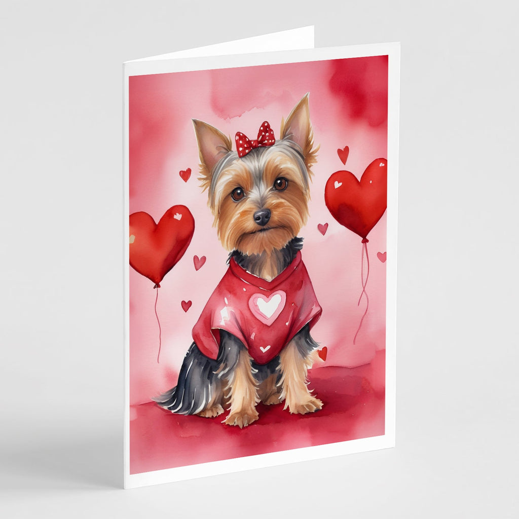 Silky Terrier My Valentine Greeting Cards Pack of 8 Blank Cards with Envelopes Whimsical A7 Size 5x7
