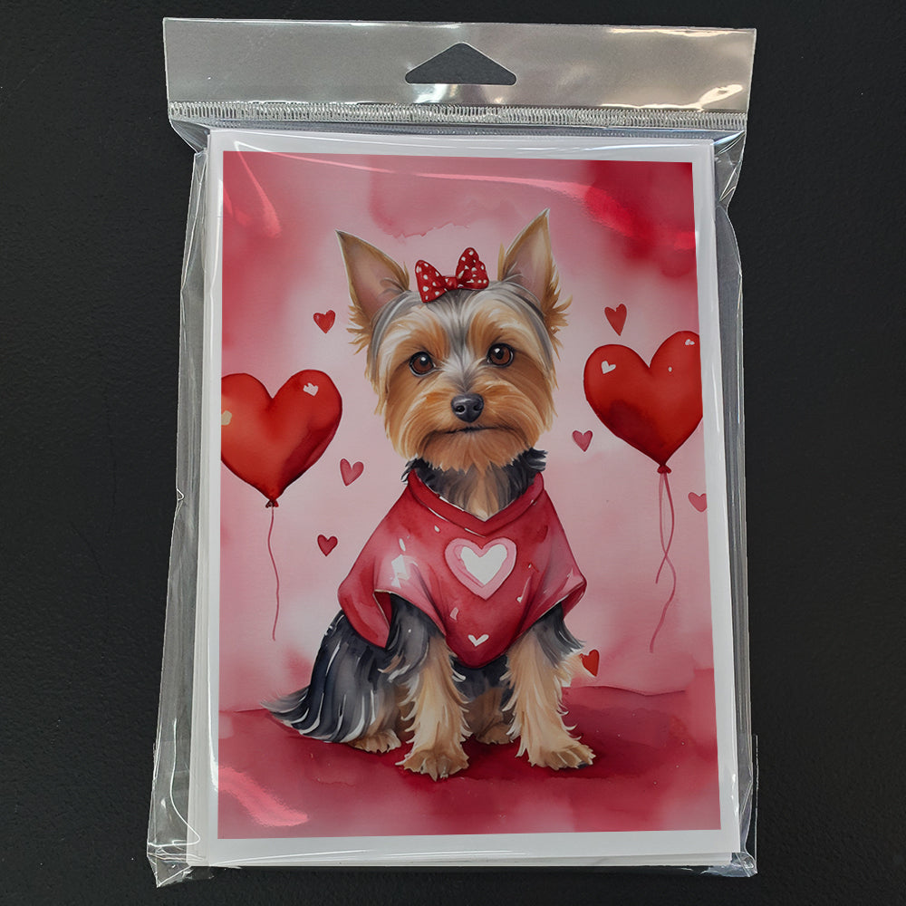 Silky Terrier My Valentine Greeting Cards Pack of 8 Blank Cards with Envelopes Whimsical A7 Size 5x7