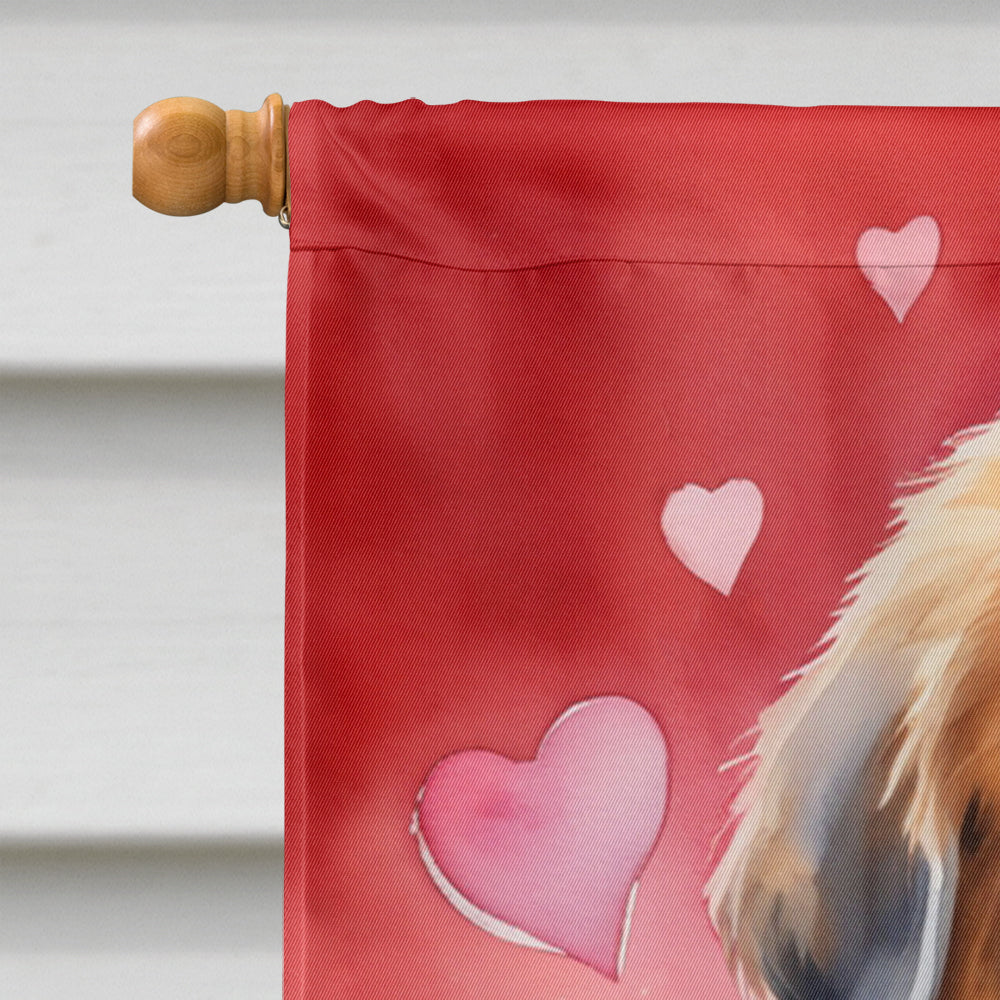 Tibetan Mastiff My Valentine House Flag 28x40 Porch Sleeve Pole Decorative Outside Yard Banner Artwork Wall Hanging, Polyester
