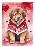 Tibetan Mastiff My Valentine House Flag 28x40 Porch Sleeve Pole Decorative Outside Yard Banner Artwork Wall Hanging, Polyester