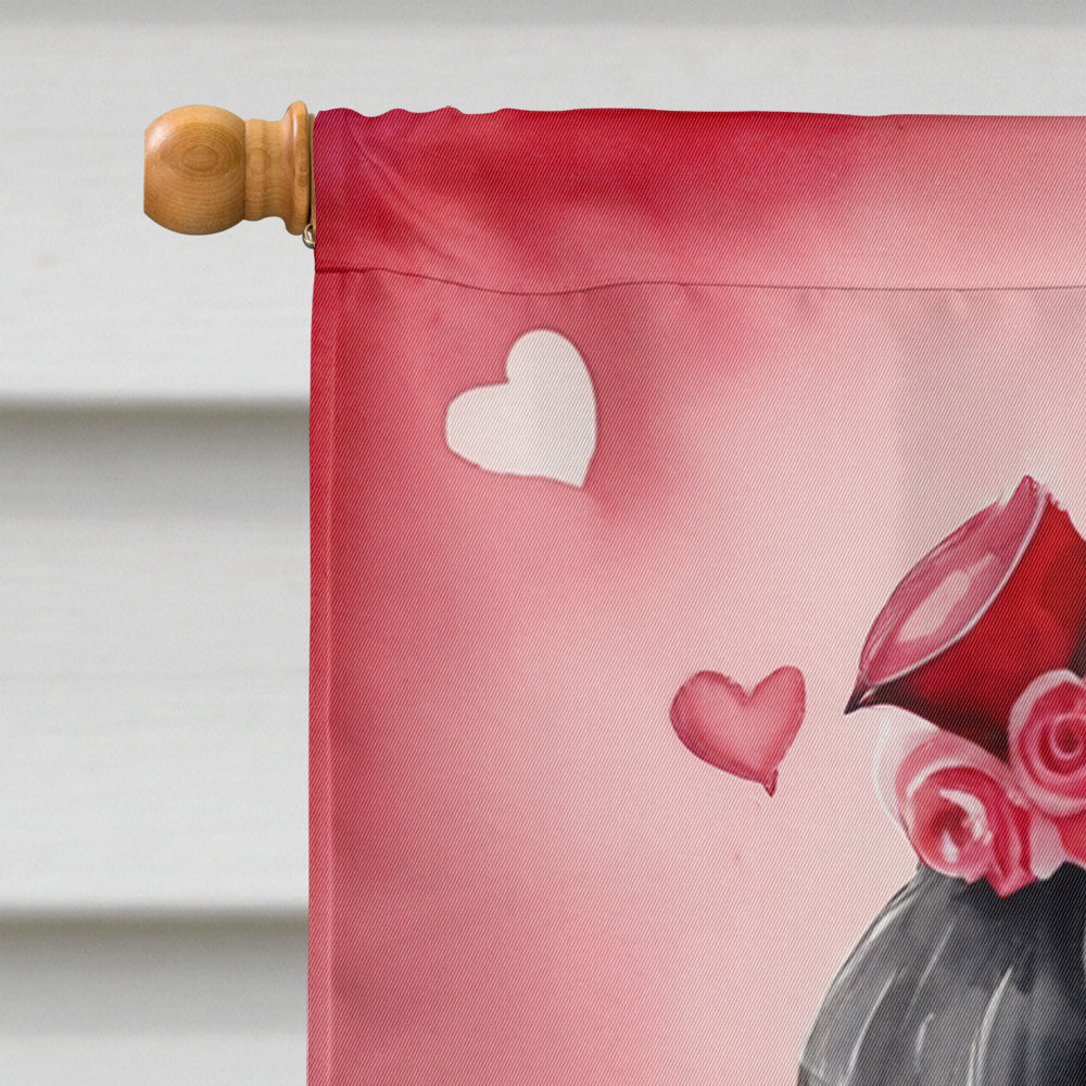 Tibetan Terrier My Valentine House Flag 28x40 Porch Sleeve Pole Decorative Outside Yard Banner Artwork Wall Hanging, Polyester