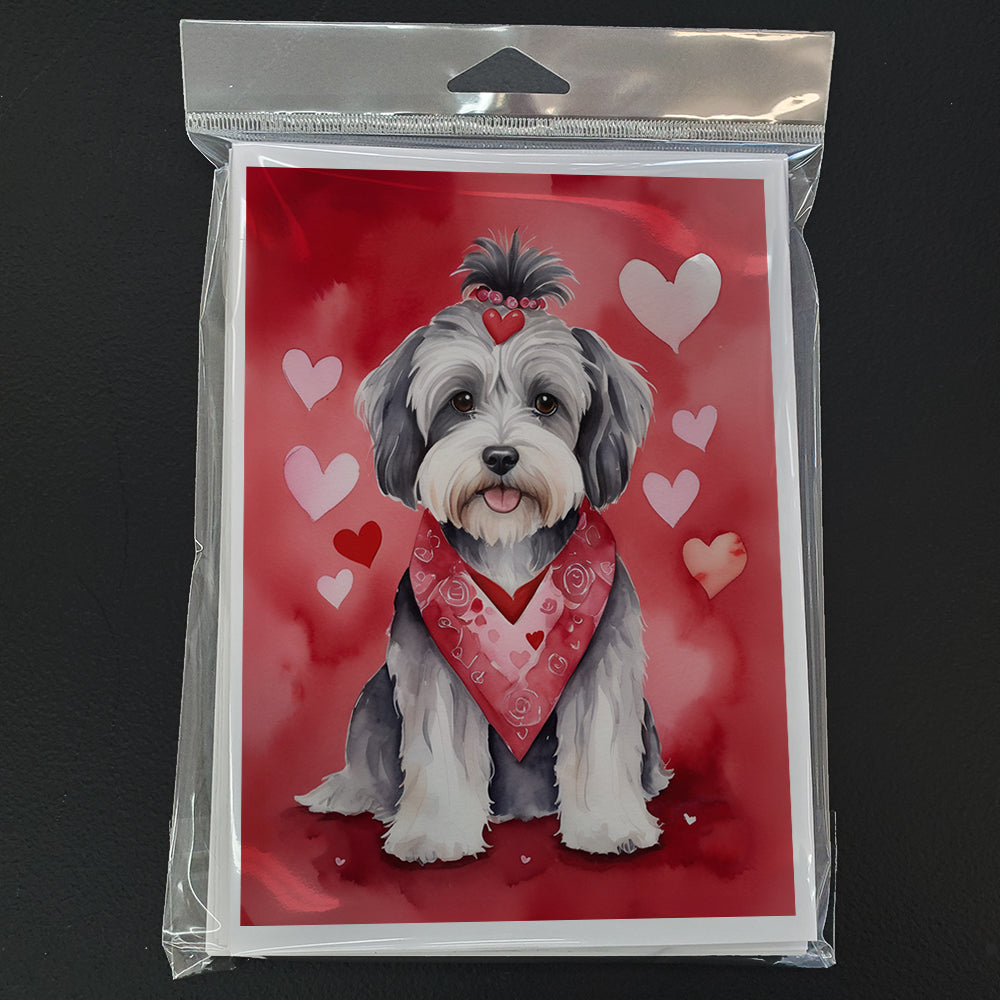 Tibetan Terrier My Valentine Greeting Cards Pack of 8 Blank Cards with Envelopes Whimsical A7 Size 5x7