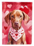 Vizsla My Valentine House Flag 28x40 Porch Sleeve Pole Decorative Outside Yard Banner Artwork Wall Hanging, Polyester