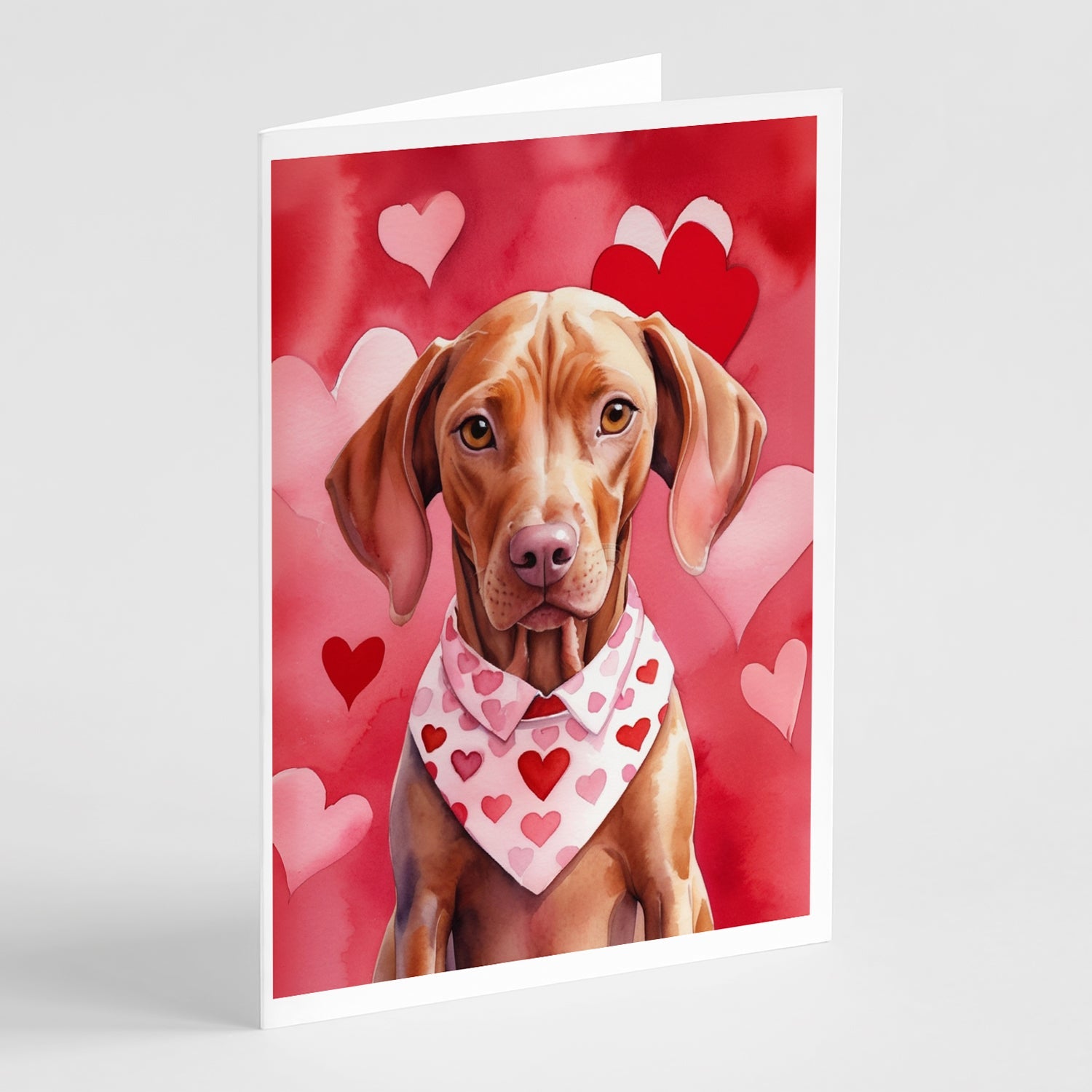 Vizsla My Valentine Greeting Cards Pack of 8 Blank Cards with Envelopes Whimsical A7 Size 5x7