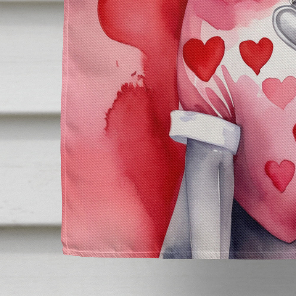 Weimaraner My Valentine House Flag 28x40 Porch Sleeve Pole Decorative Outside Yard Banner Artwork Wall Hanging, Polyester