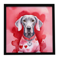 Weimaraner My Valentine Framed Metal Print Bathroom, Kitchen, Office, Home Decor Wall Art Ready to Hang, Square, 8X8