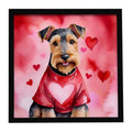 Welsh Terrier My Valentine Framed Metal Print Bathroom, Kitchen, Office, Home Decor Wall Art Ready to Hang, Square, 8X8