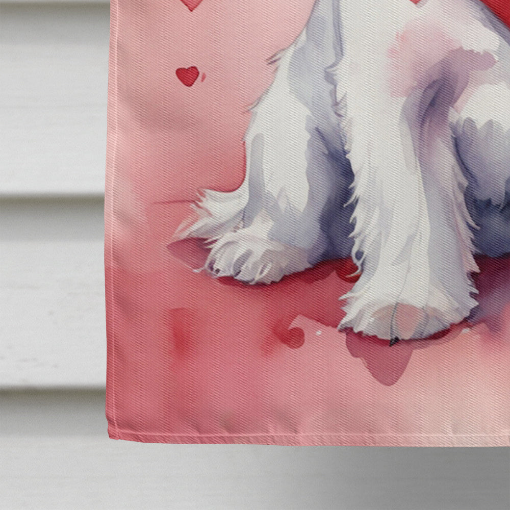 Westie My Valentine House Flag 28x40 Porch Sleeve Pole Decorative Outside Yard Banner Artwork Wall Hanging, Polyester