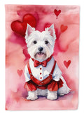 Westie My Valentine House Flag 28x40 Porch Sleeve Pole Decorative Outside Yard Banner Artwork Wall Hanging, Polyester