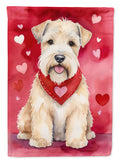Wheaten Terrier My Valentine House Flag 28x40 Porch Sleeve Pole Decorative Outside Yard Banner Artwork Wall Hanging, Polyester