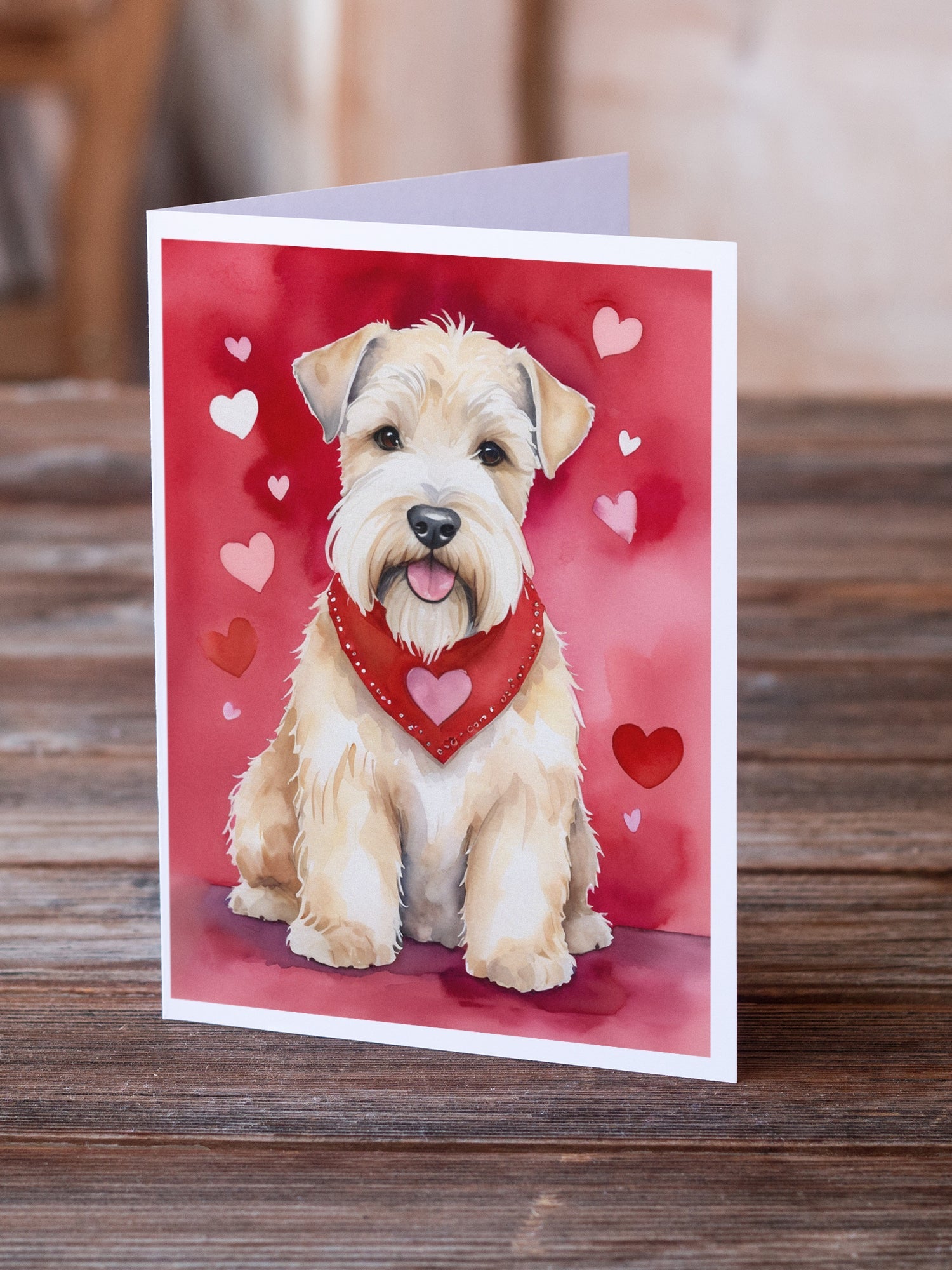 Wheaten Terrier My Valentine Greeting Cards Pack of 8 Blank Cards with Envelopes Whimsical A7 Size 5x7