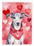 Whippet My Valentine House Flag 28x40 Porch Sleeve Pole Decorative Outside Yard Banner Artwork Wall Hanging, Polyester