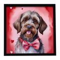 Wirehaired Pointing Griffon My Valentine Framed Metal Print Bathroom, Kitchen, Office, Home Decor Wall Art Ready to Hang, Square, 8X8