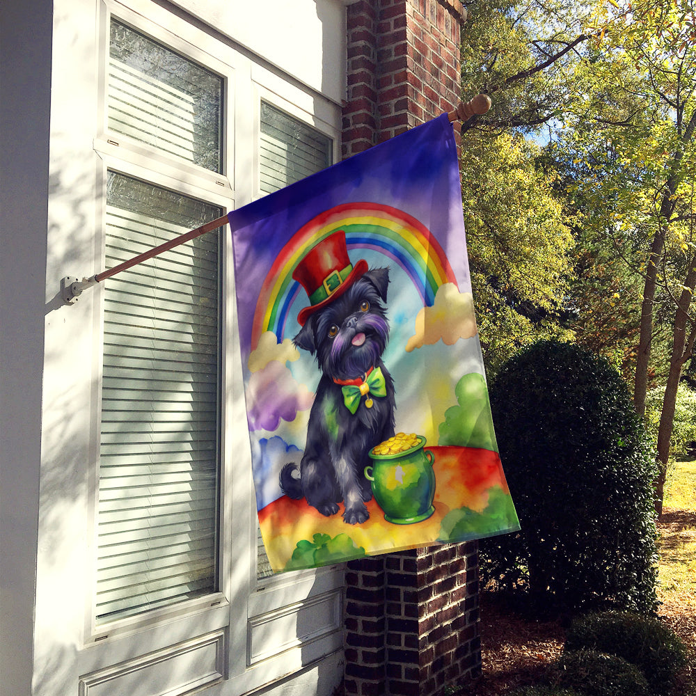 Affenpinscher St Patrick's Day House Flag 28x40 Porch Sleeve Pole Decorative Outside Yard Banner Artwork Wall Hanging, Polyester