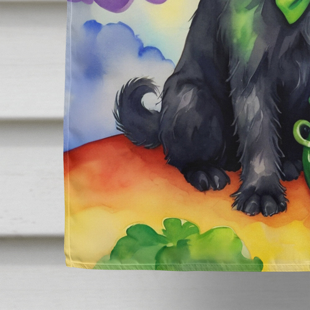 Affenpinscher St Patrick's Day House Flag 28x40 Porch Sleeve Pole Decorative Outside Yard Banner Artwork Wall Hanging, Polyester