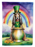 Afghan Hound St Patrick's Day House Flag 28x40 Porch Sleeve Pole Decorative Outside Yard Banner Artwork Wall Hanging, Polyester