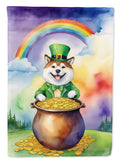 Akita St Patrick's Day House Flag 28x40 Porch Sleeve Pole Decorative Outside Yard Banner Artwork Wall Hanging, Polyester
