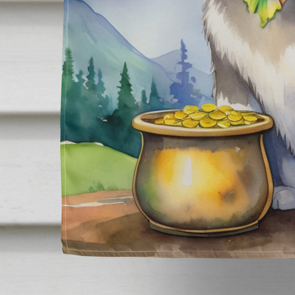 Alaskan Malamute St Patrick's Day House Flag 28x40 Porch Sleeve Pole Decorative Outside Yard Banner Artwork Wall Hanging, Polyester