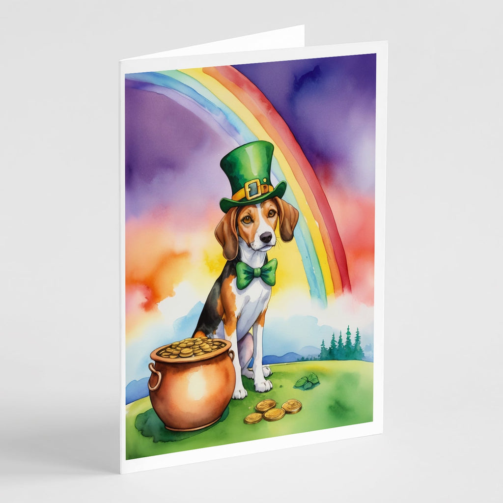 American Foxhound St Patrick's Day Greeting Cards Pack of 8 Blank Cards with Envelopes Whimsical A7 Size 5x7