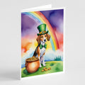 American Foxhound St Patrick's Day Greeting Cards Pack of 8 Blank Cards with Envelopes Whimsical A7 Size 5x7