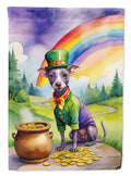 American Hairless Terrier St Patrick's Day House Flag 28x40 Porch Sleeve Pole Decorative Outside Yard Banner Artwork Wall Hanging, Polyester