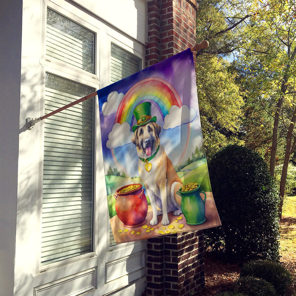 Anatolian Shepherd St Patrick's Day House Flag 28x40 Porch Sleeve Pole Decorative Outside Yard Banner Artwork Wall Hanging, Polyester