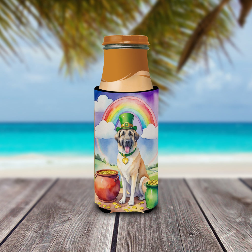 Anatolian Shepherd St Patrick's Day Slim Can Hugger , Insulated Foam Hugger for 12 oz Slim Cans, Beer Bottles & Water Bottles, Printed in USA