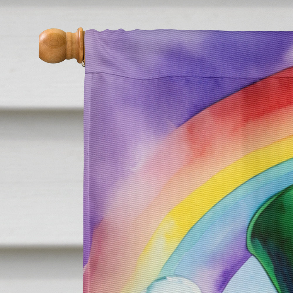 Basset Hound St Patrick's Day House Flag 28x40 Porch Sleeve Pole Decorative Outside Yard Banner Artwork Wall Hanging, Polyester