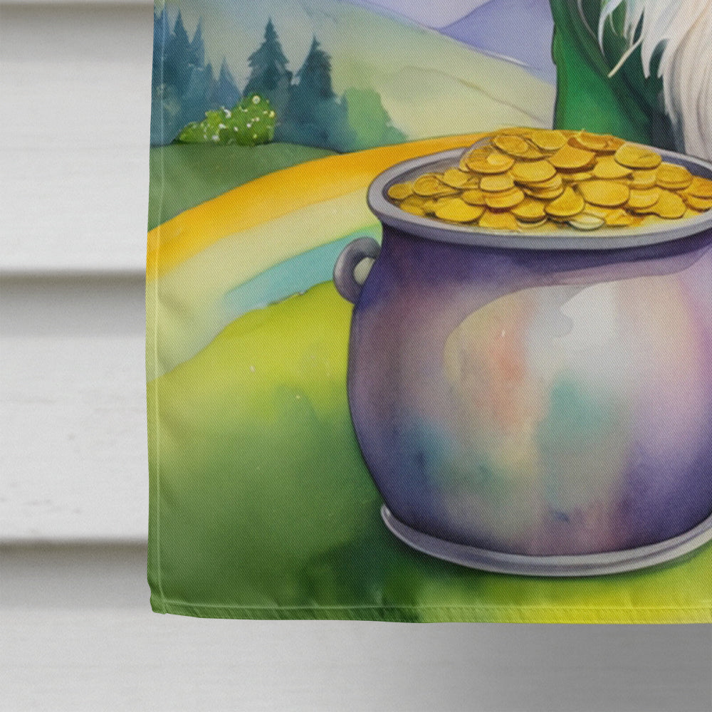 Bearded Collie St Patrick's Day House Flag 28x40 Porch Sleeve Pole Decorative Outside Yard Banner Artwork Wall Hanging, Polyester