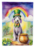 Bedlington Terrier St Patrick's Day House Flag 28x40 Porch Sleeve Pole Decorative Outside Yard Banner Artwork Wall Hanging, Polyester